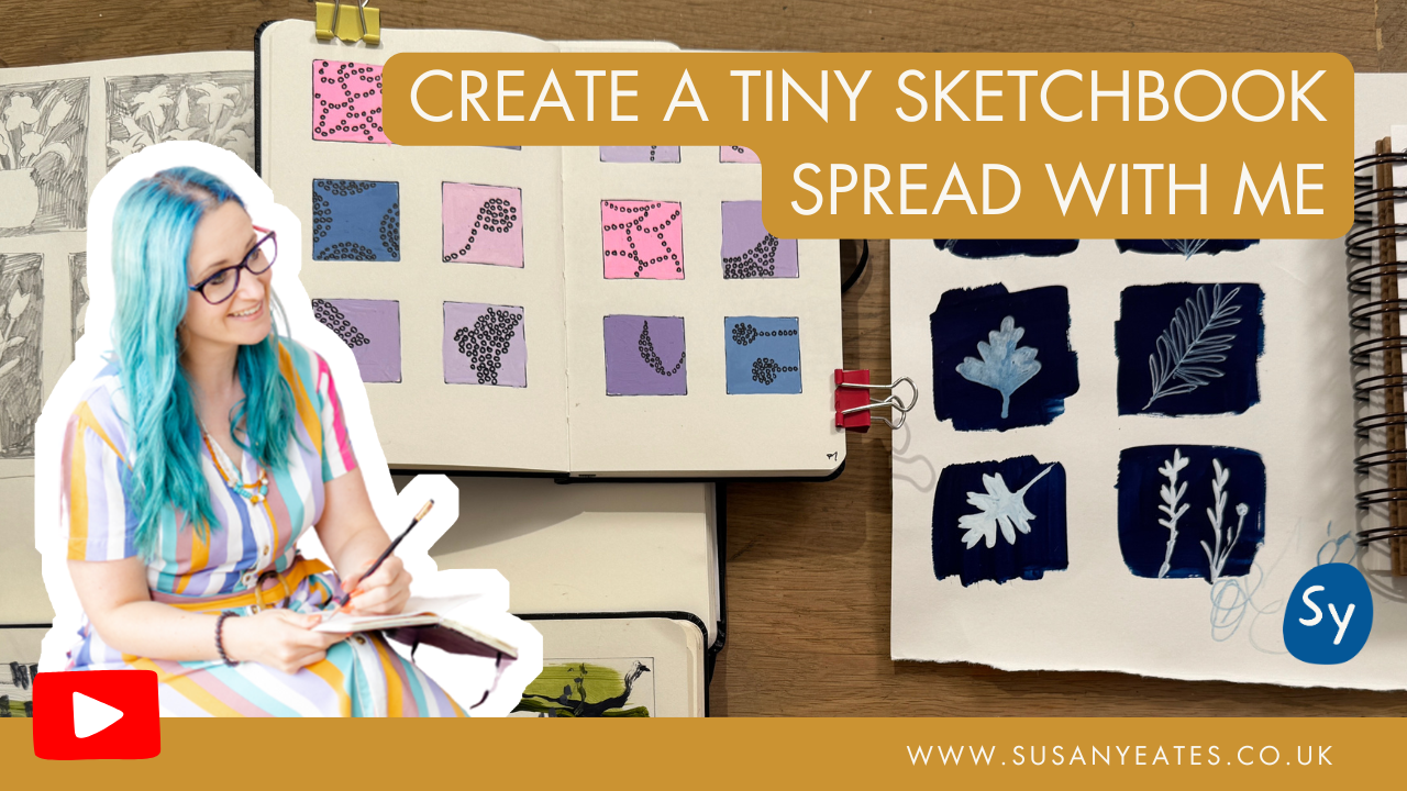 Create a tiny sketchbook spread with me