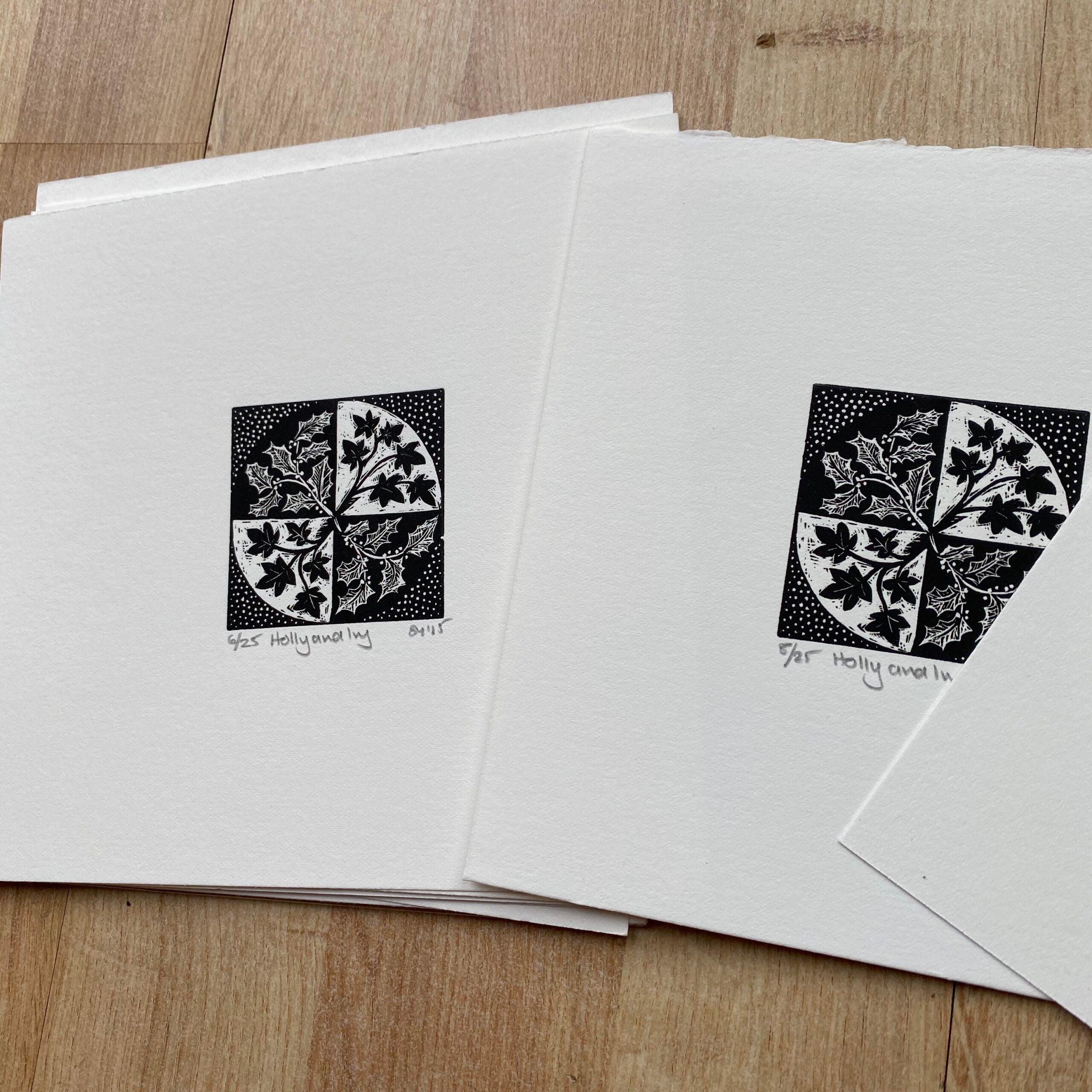 SALE - The Holly and the Ivy - Original Wood Engraving