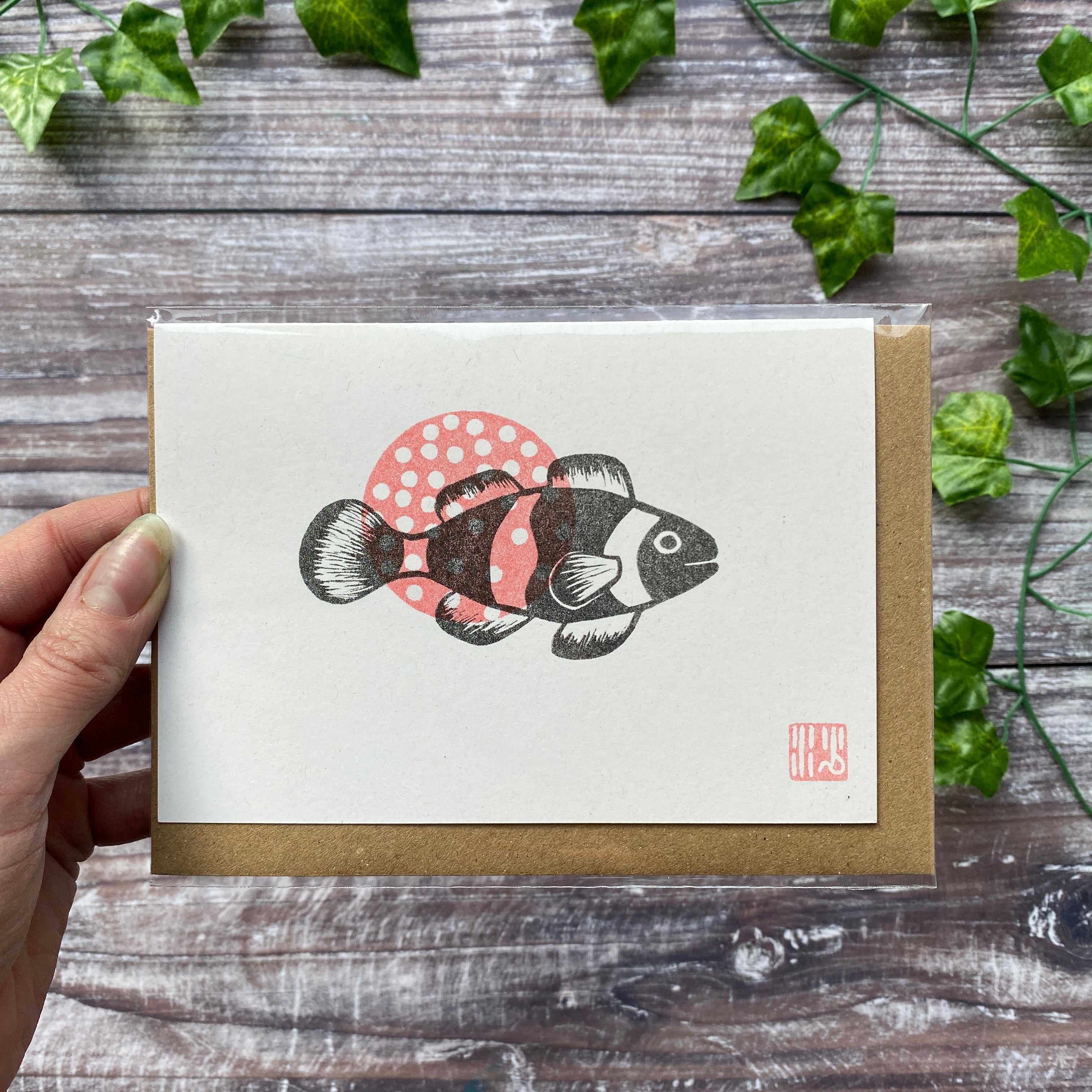 “Fishes Over the Sun” Four Card Collection - A6 Riso Printed Greetings Cards x 4