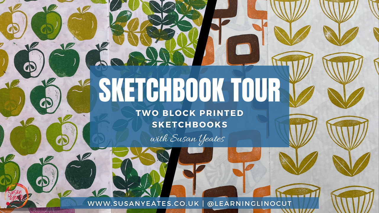 Sketchbook Tour - Two Block Printed Sketchbooks