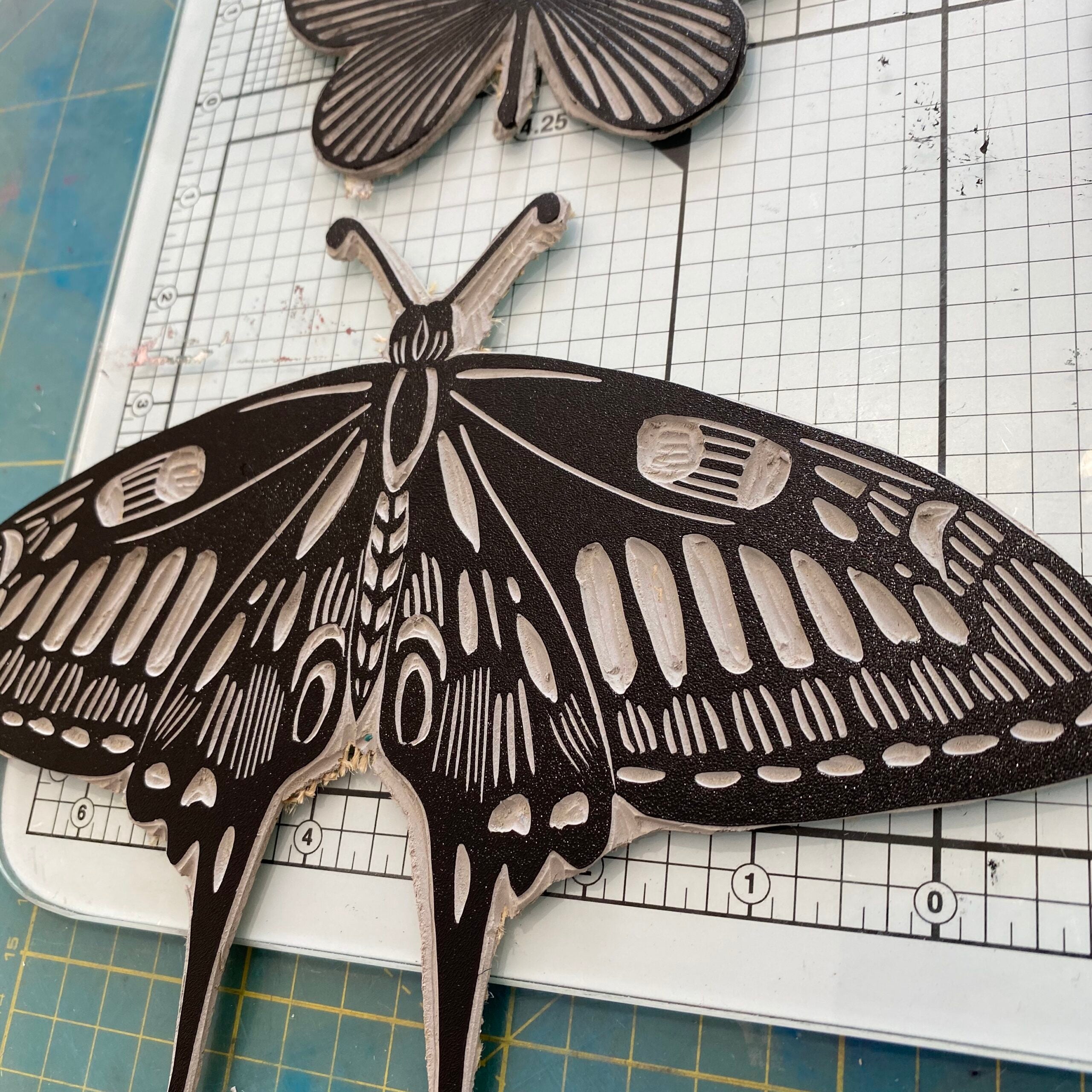 SALE - Swallowtail Butterfly - Original Linocut Print