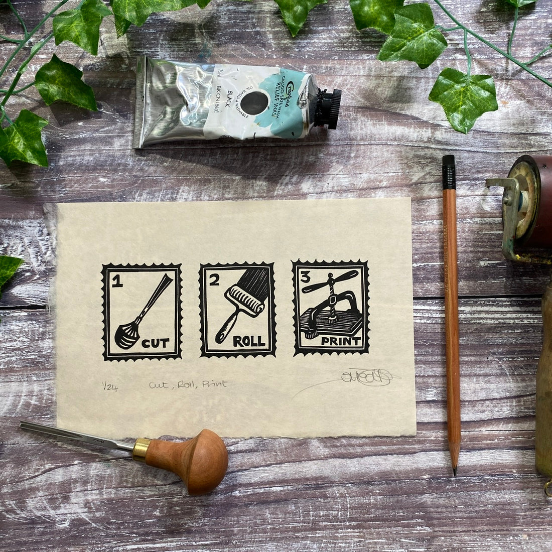“Roll, Cut, Print”- The Full Stamp Collection of Linocuts (The Linocut