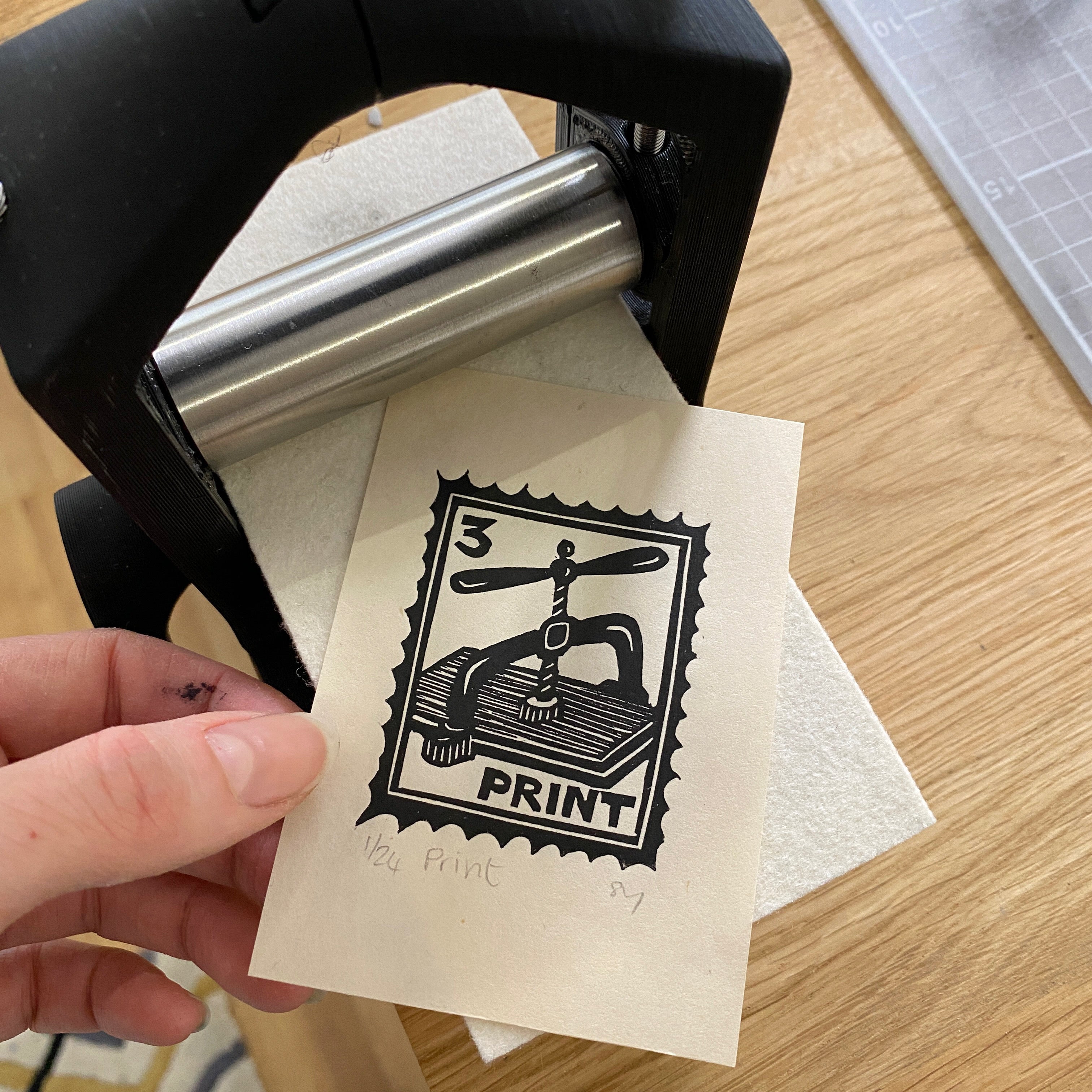 “No.3 - Print” Linocut Print (The Linocut Stamp Collection)