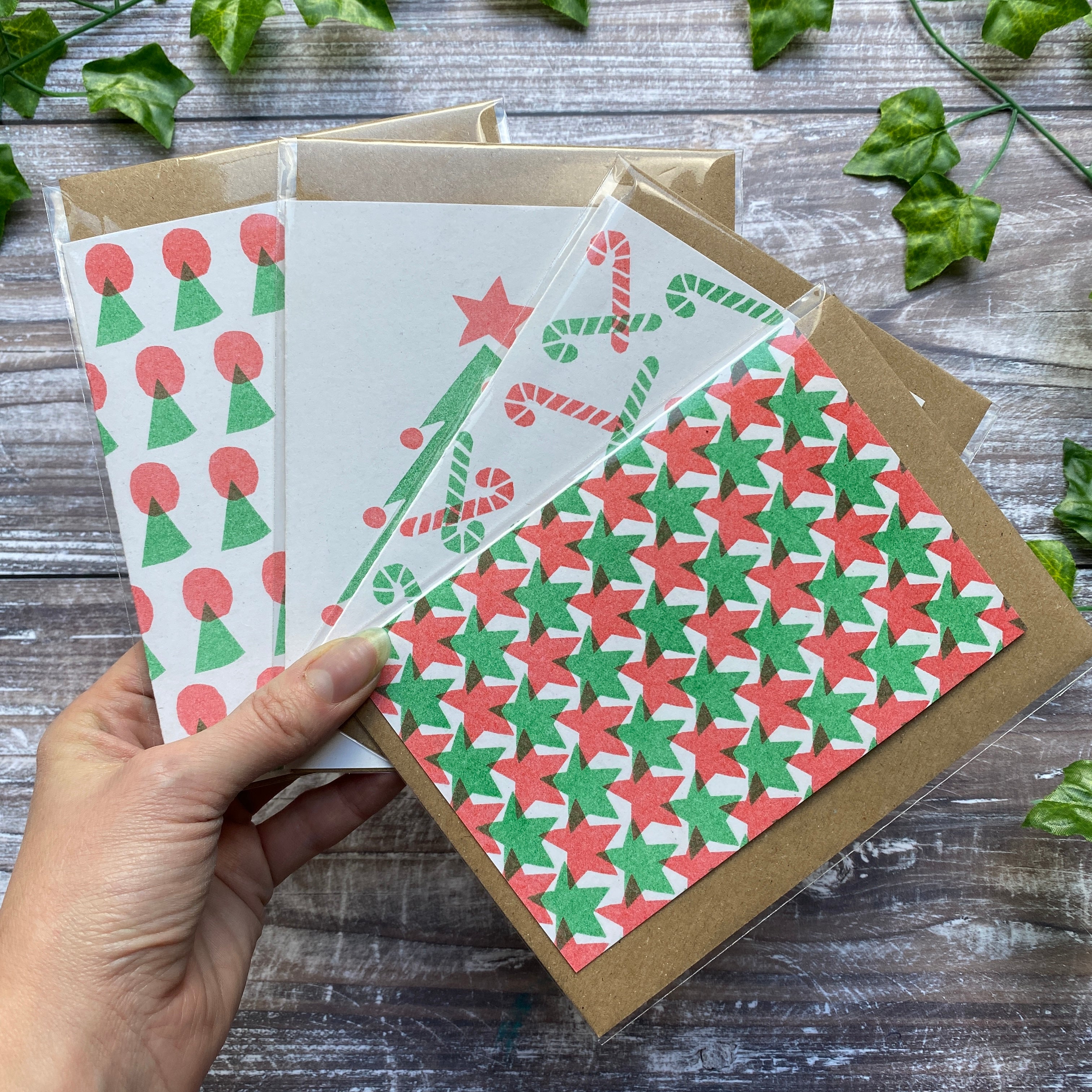 SALE - "Christmas Retro Vibes" - A6 Riso Printed Greetings Card Collection x 4