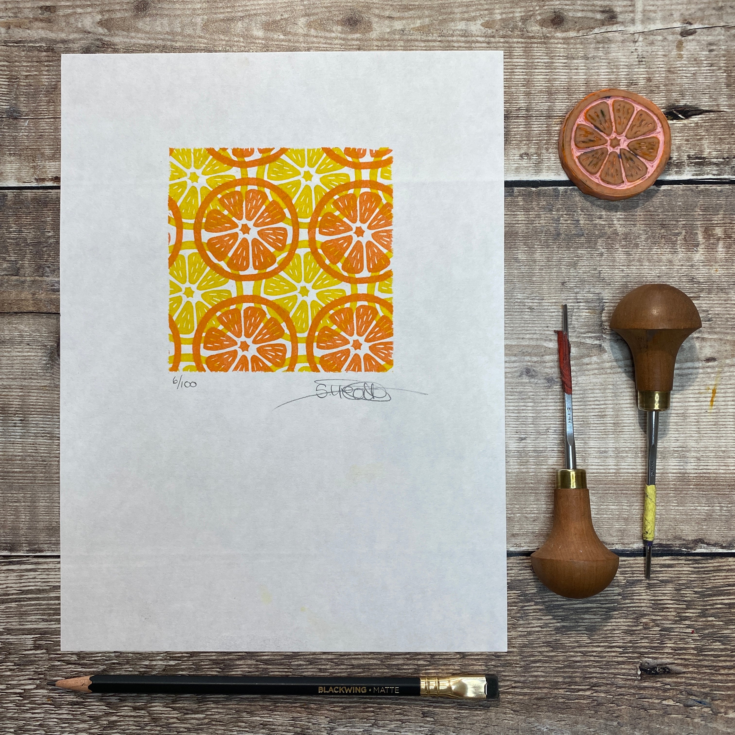 Oranges and Lemons - Block Print